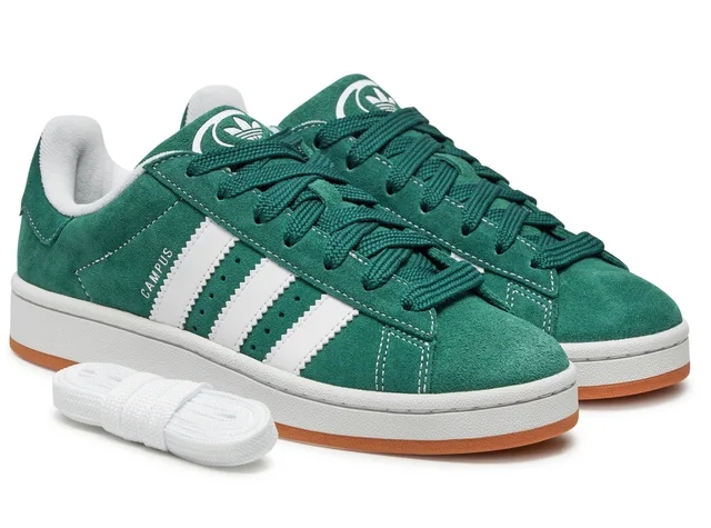 Zelené dámske športové topánky s bielymi pruhmi